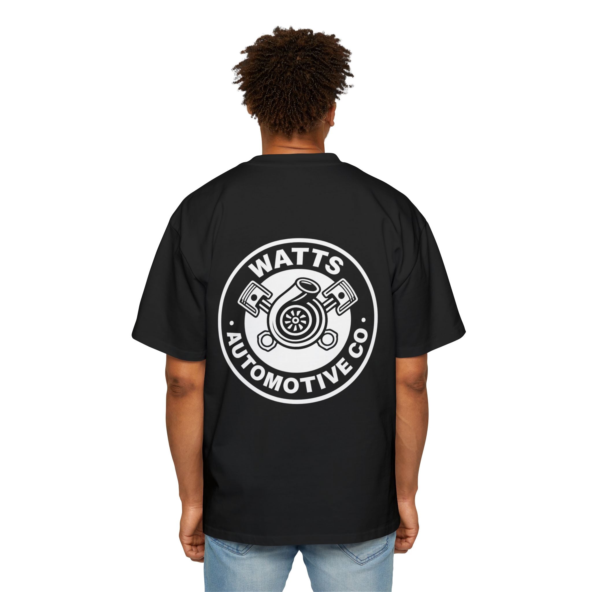Men's Oversized Automotive Tee - Watts Automotive Co. Graphic T-Shirt