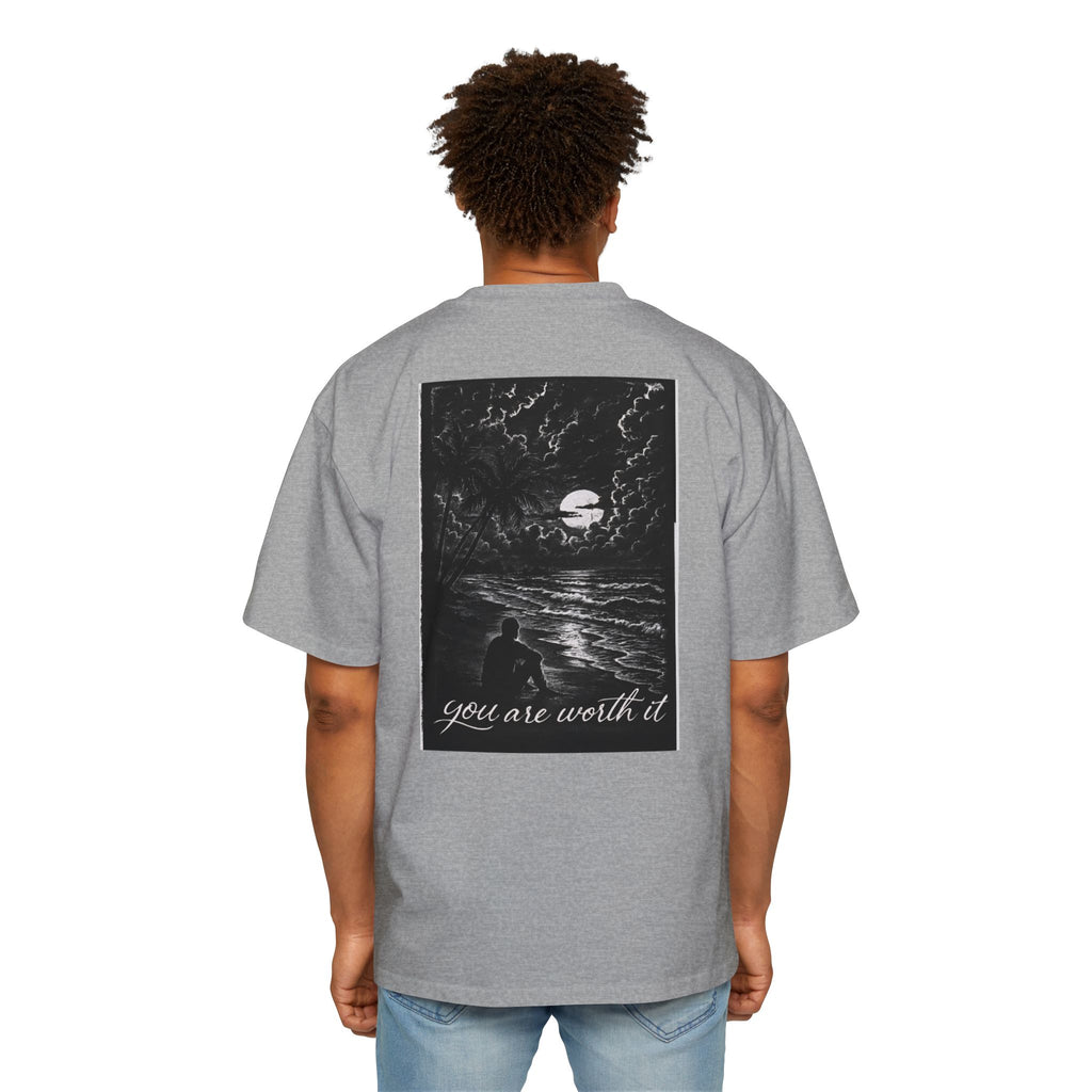 Men's Oversized Tee with Motivational Design, Casual T-shirt, Summer Fashion, Gift for Him, Graphic Tee