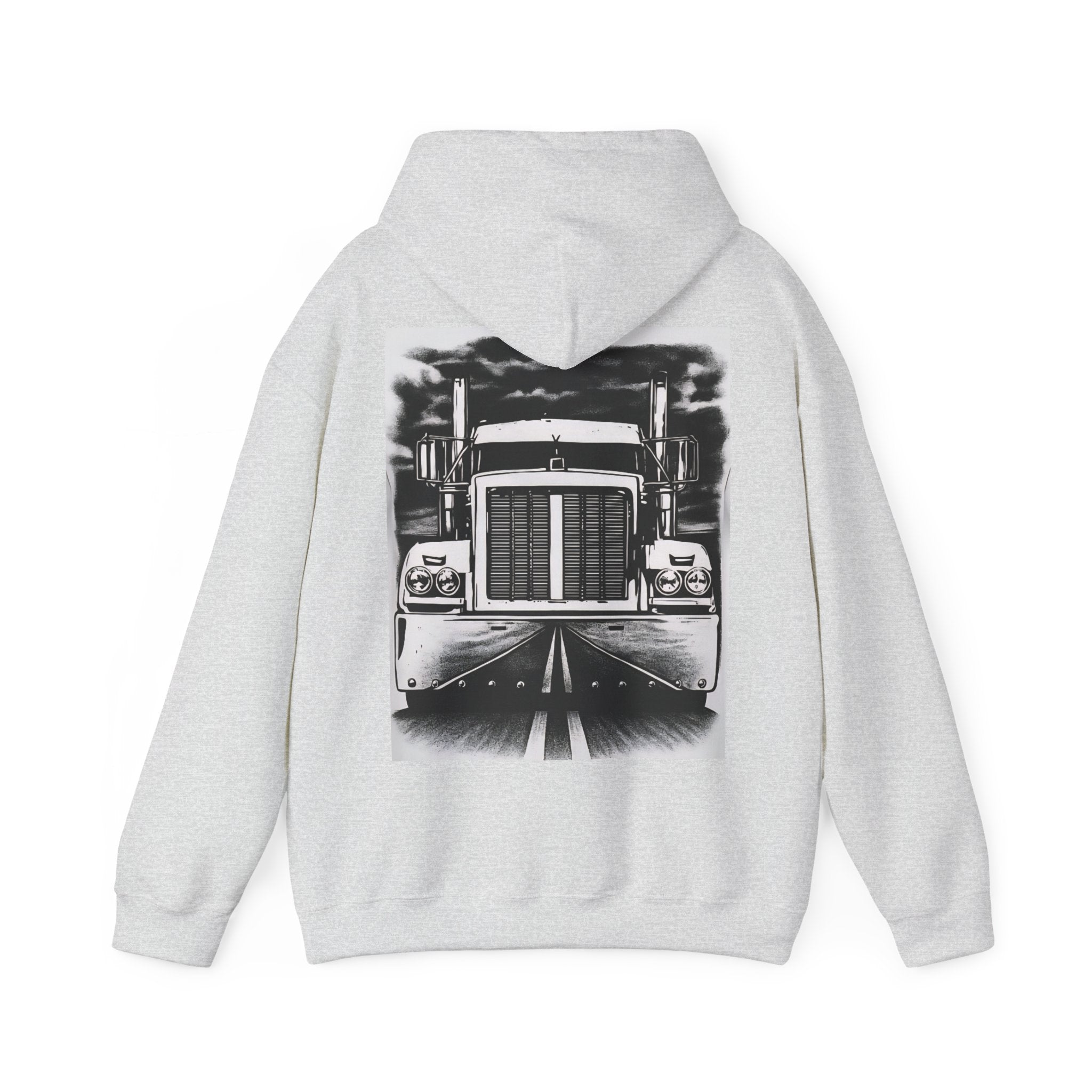 Cool Truck Graphic Heavy Blend Hoodie for Truck Lovers, Unisex Streetwear, Cozy Layering, Gift for Father’s Day, Road Trip Essential