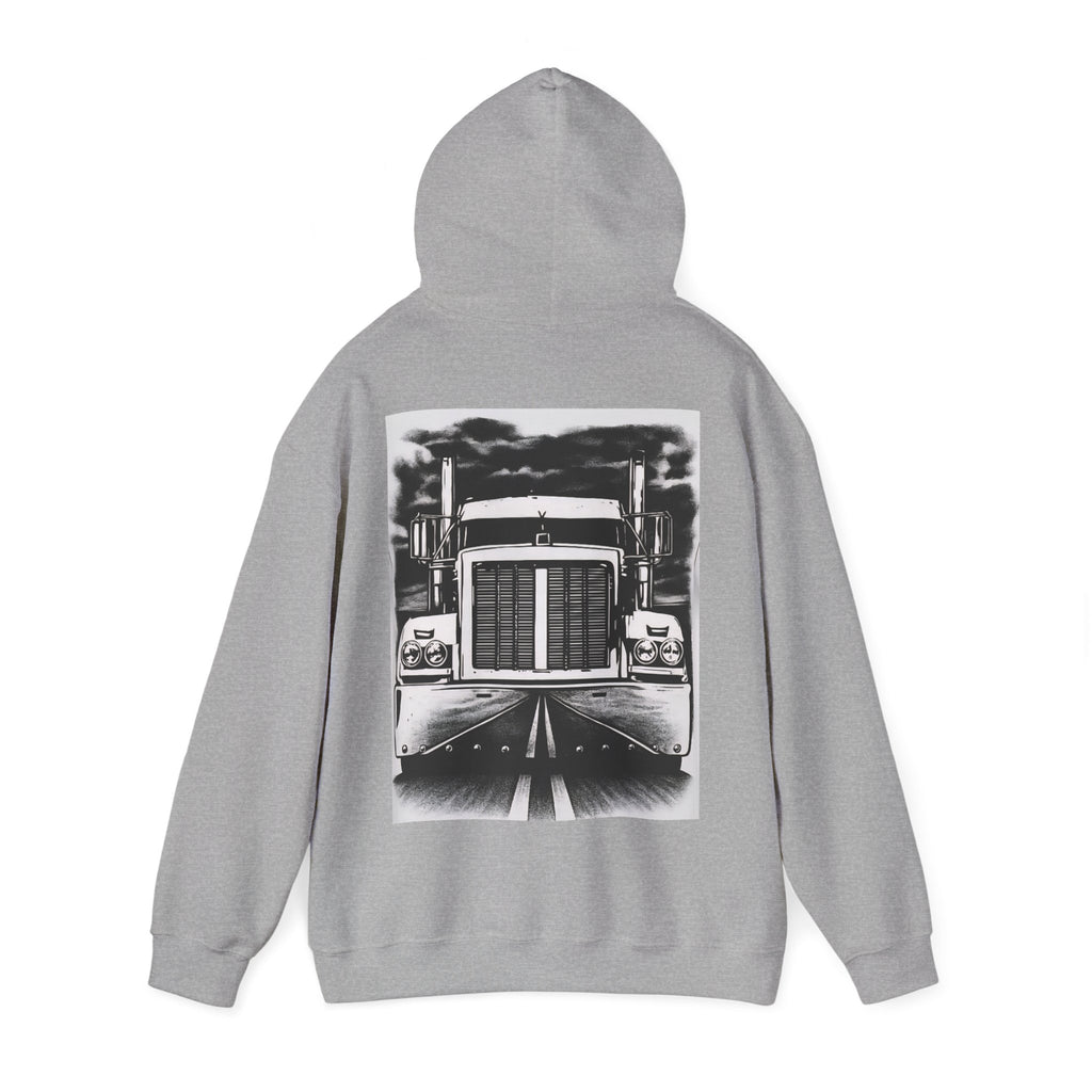 Cool Truck Graphic Heavy Blend Hoodie for Truck Lovers, Unisex Streetwear, Cozy Layering, Gift for Father’s Day, Road Trip Essential