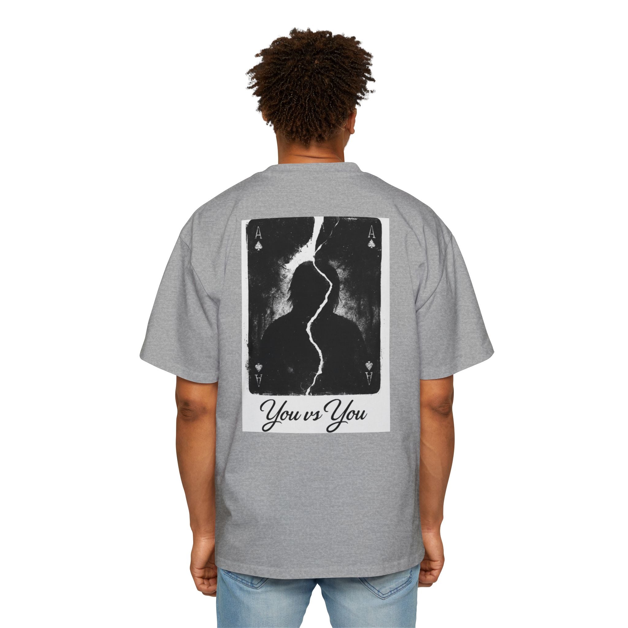 Men's Oversized Graphic Tee - 'You vs You' Motivational Shirt, Casual Wear, Streetwear, Gift for Men, Weekend Style, Trendy Apparel