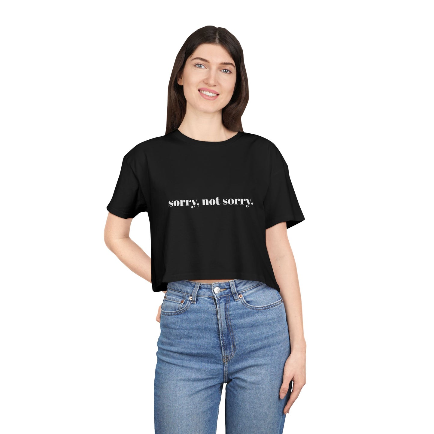 Sorry Not Sorry Women's Crop Tee
