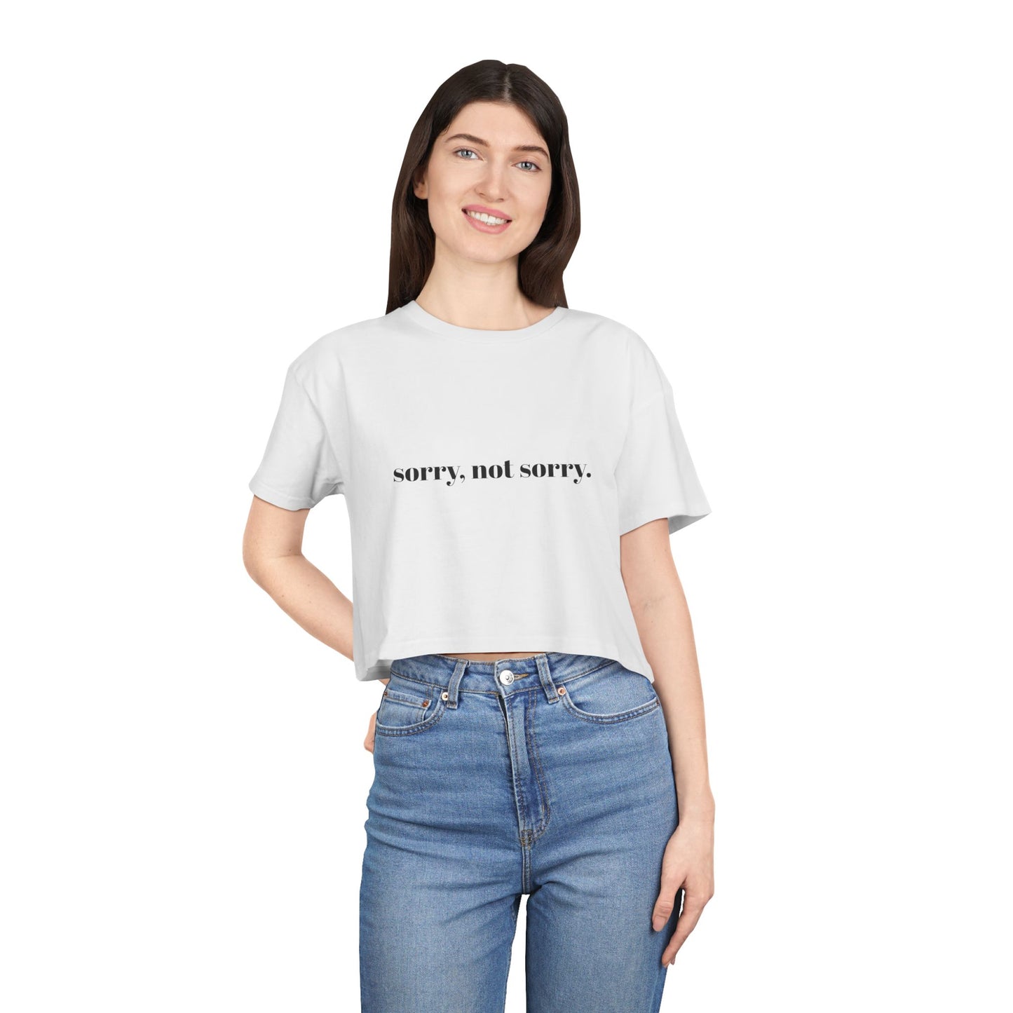 Sorry Not Sorry Women's Crop Tee