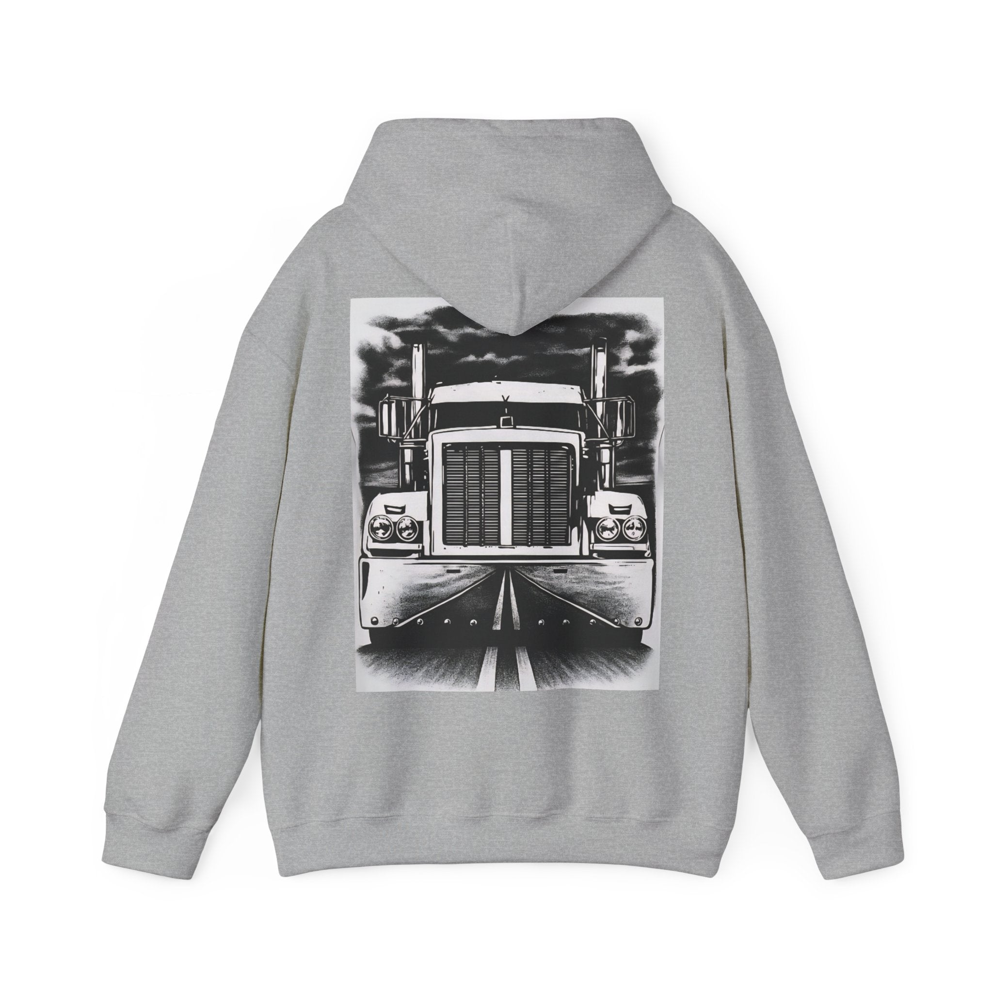 Cool Truck Graphic Heavy Blend Hoodie for Truck Lovers, Unisex Streetwear, Cozy Layering, Gift for Father’s Day, Road Trip Essential