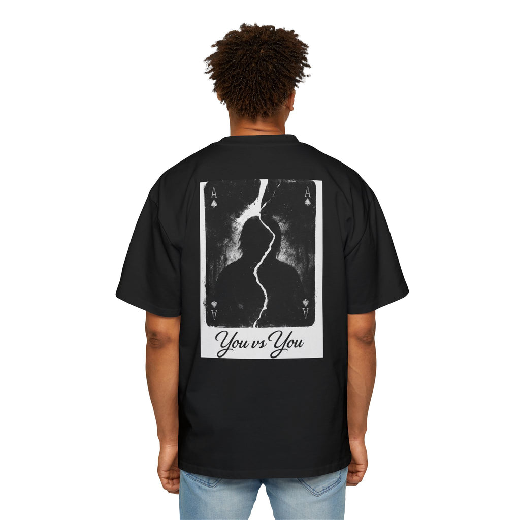 Men's Oversized Graphic Tee - 'You vs You' Motivational Shirt, Casual Wear, Streetwear, Gift for Men, Weekend Style, Trendy Apparel