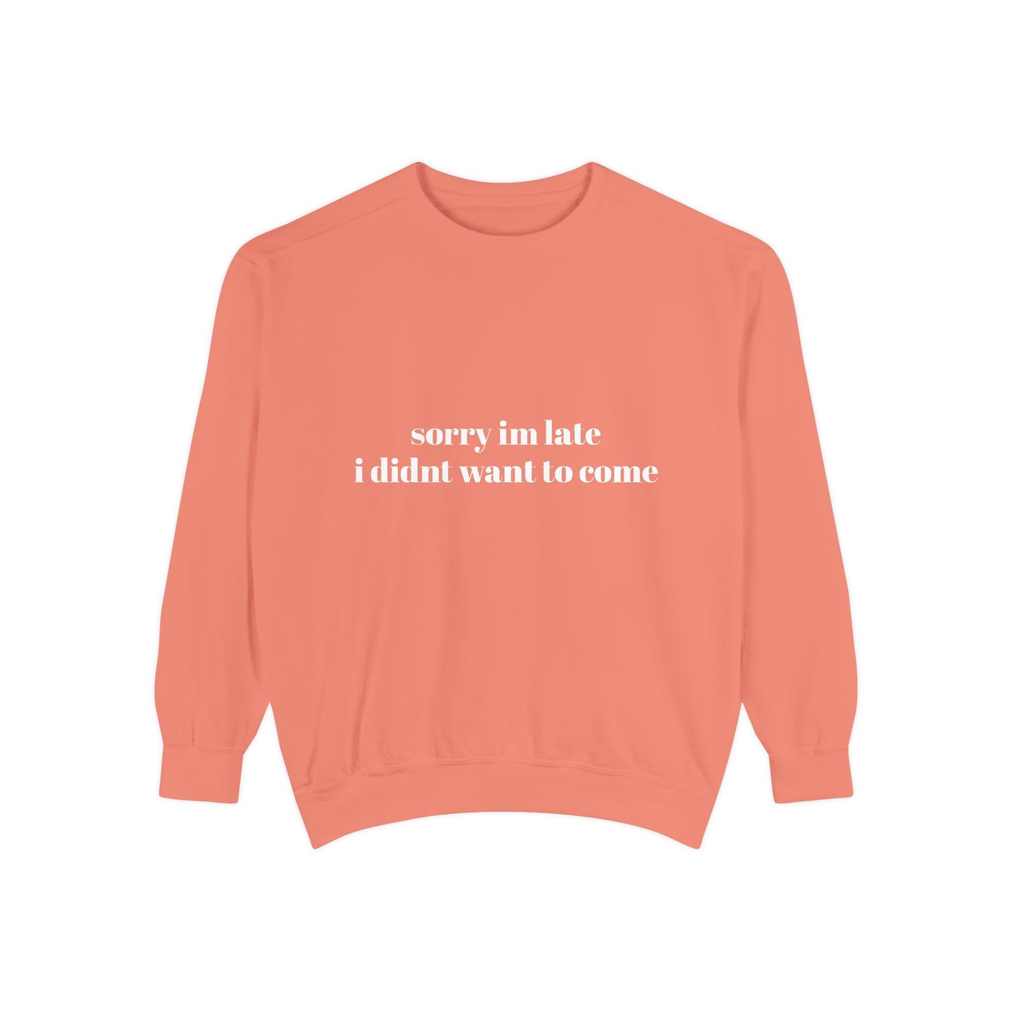 Sorry Im Late Unisex Garment-Dyed Sweatshirt