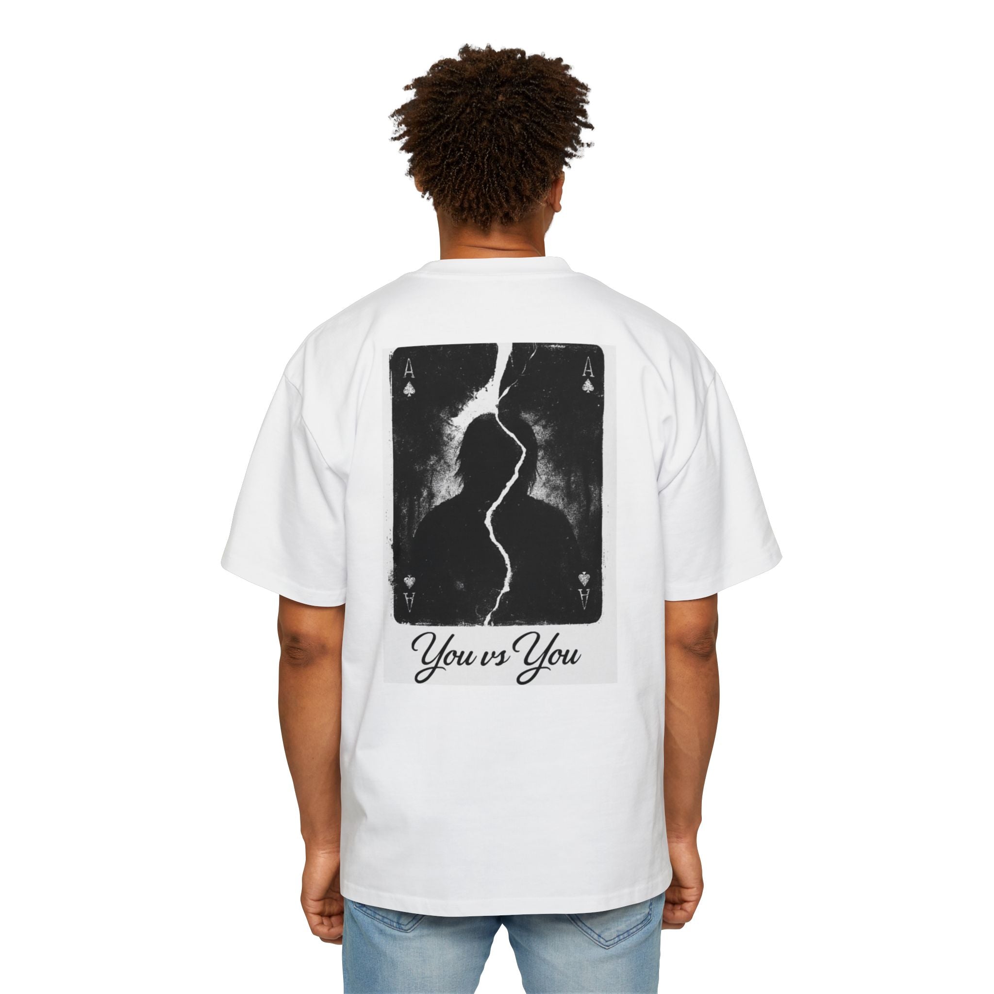 Men's Oversized Graphic Tee - 'You vs You' Motivational Shirt, Casual Wear, Streetwear, Gift for Men, Weekend Style, Trendy Apparel