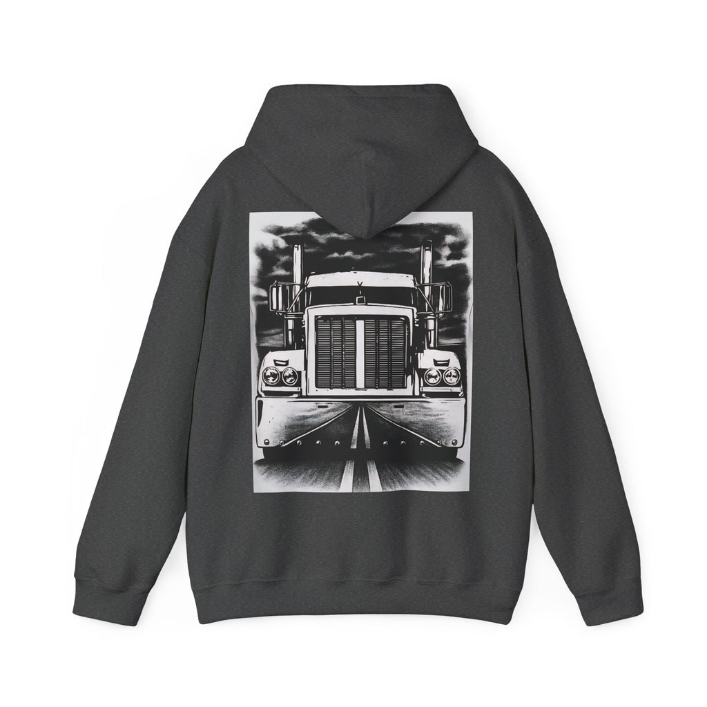 Cool Truck Graphic Heavy Blend Hoodie for Truck Lovers, Unisex Streetwear, Cozy Layering, Gift for Father’s Day, Road Trip Essential