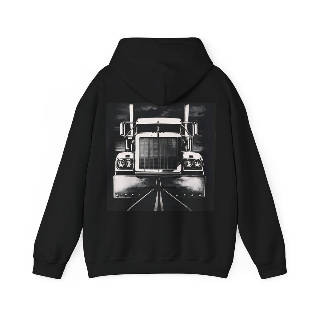 Cool Truck Graphic Heavy Blend Hoodie for Truck Lovers, Unisex Streetwear, Cozy Layering, Gift for Father’s Day, Road Trip Essential