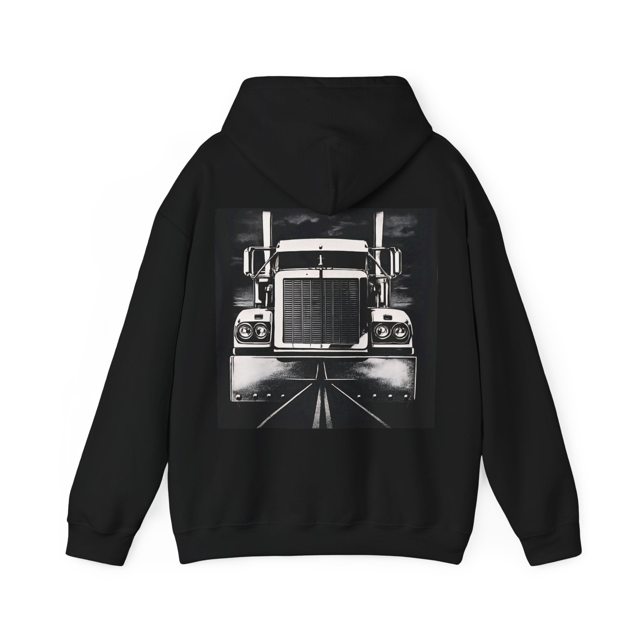Cool Truck Graphic Heavy Blend Hoodie for Truck Lovers, Unisex Streetwear, Cozy Layering, Gift for Father’s Day, Road Trip Essential