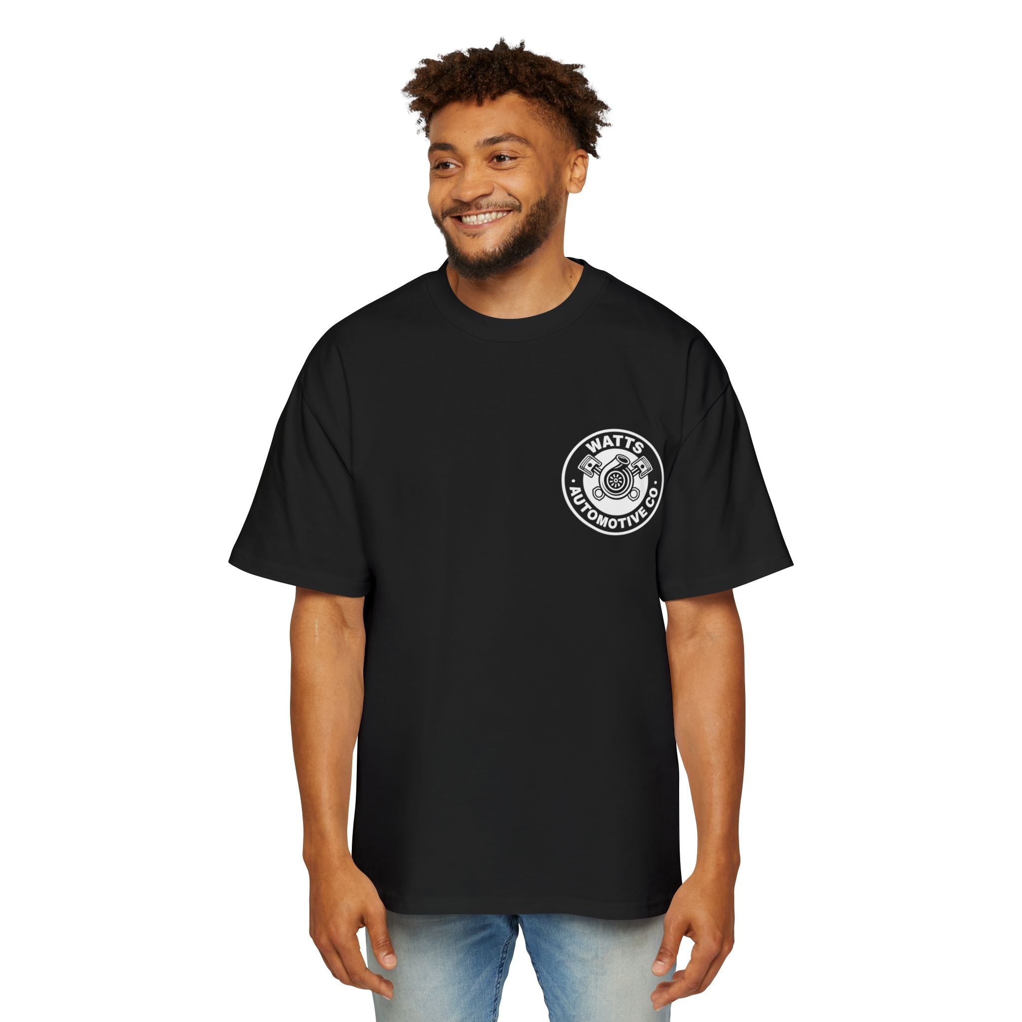 Men's Oversized Automotive Tee - Watts Automotive Co. Graphic T-Shirt